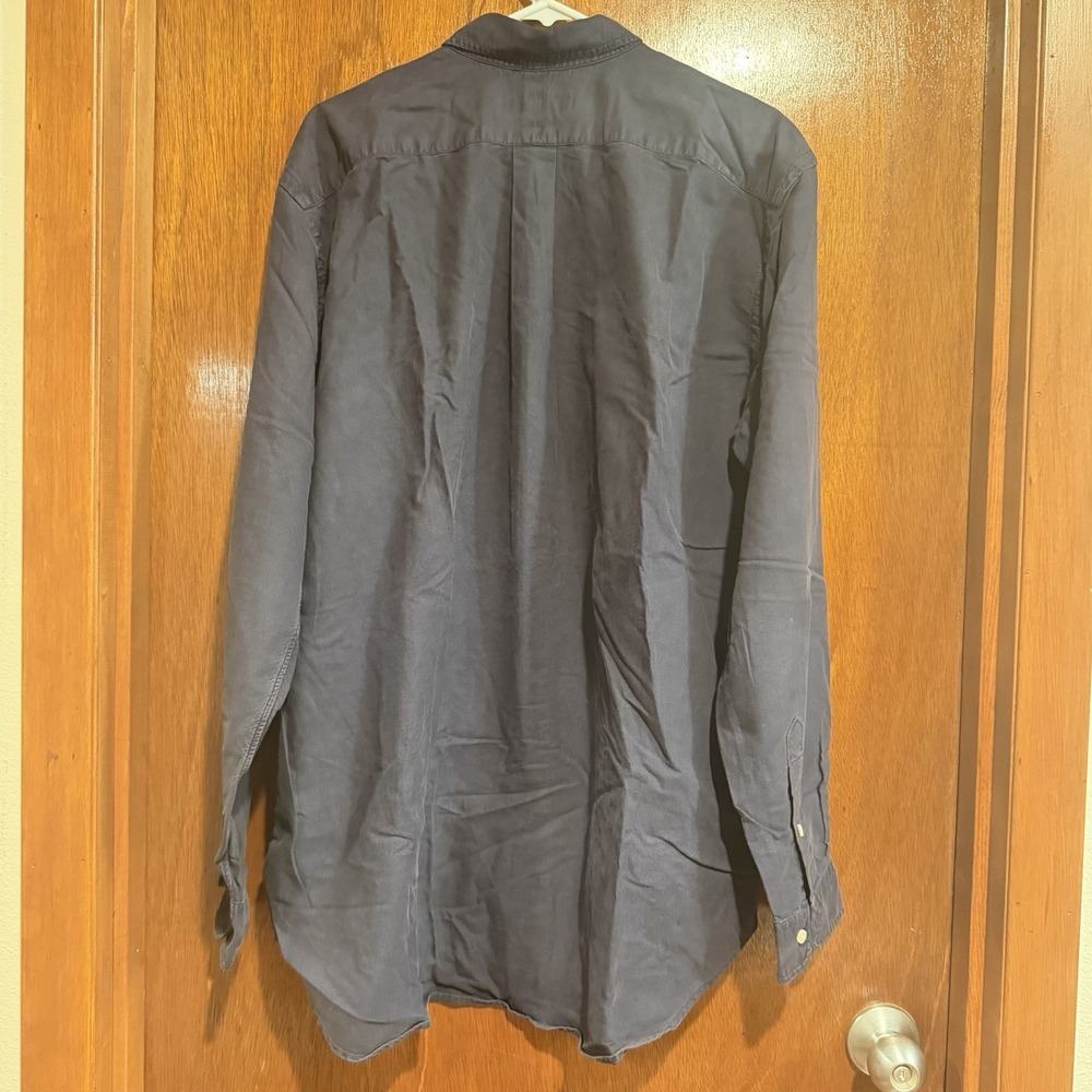 Polo Ralph Lauren Men's Long Sleeve Shirt Size LT/ GL Navy Blue Embroidered Vtg - Picture 2 of 8